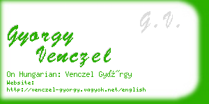 gyorgy venczel business card